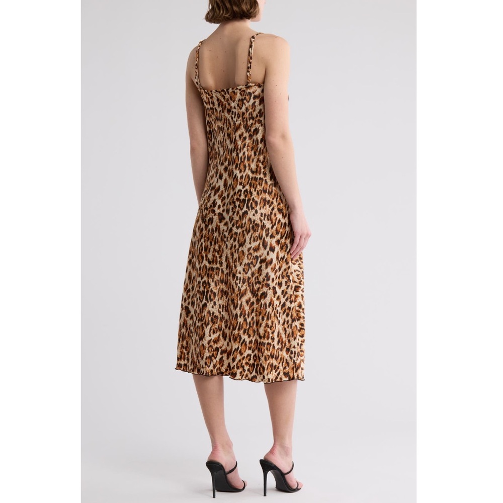 Bebe Animal Print Lace Trim Slipdress - Picture 2 of 5